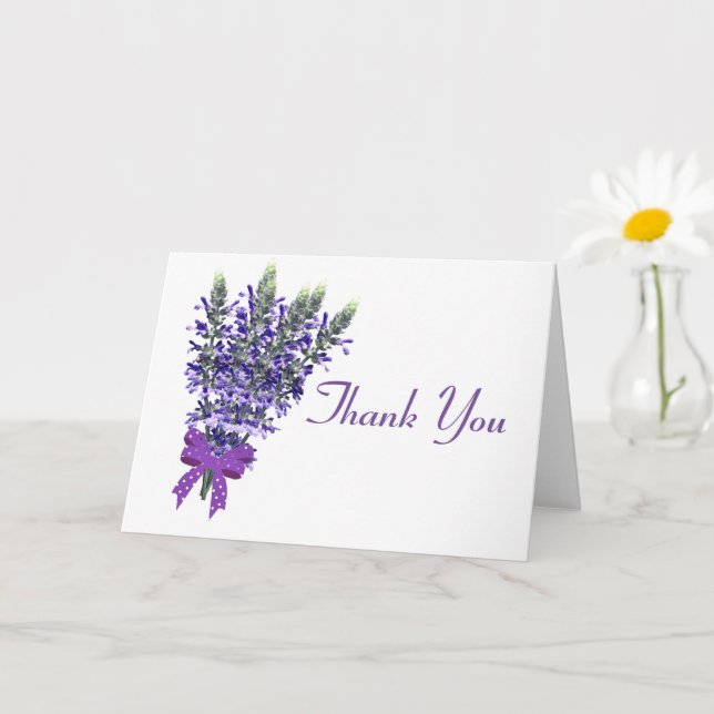 Tarjeta Ramo de flores de lavanda sencillo agradecimiento (Planta pequeña)