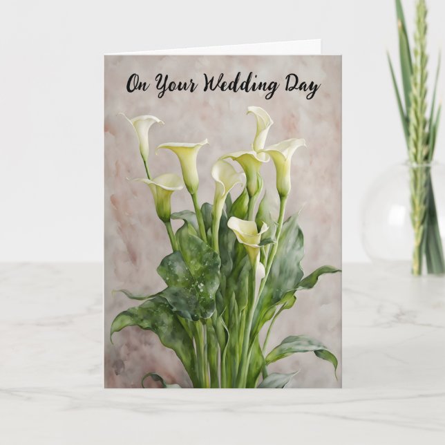Tarjeta Ramo de flores de Lirio de Calla Felicitaciones de (Anverso)