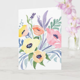 Tarjeta Ramo de flores de primavera | Acuarela floral boni