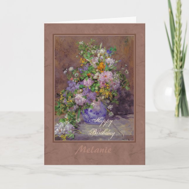 Tarjeta Ramo de flores de primavera de Renoir CC0864 Feliz (Anverso)