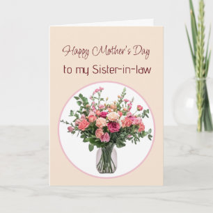 Tarjeta Ramo de flores del Día de la Madre para cuñada