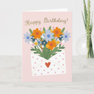 Tarjeta Ramo de flores Feliz Cumpleaños para regalo para e