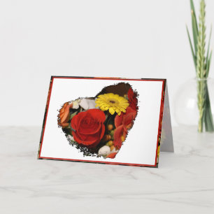 Tarjeta Ramo de flores grunge corazón de felicitaciones