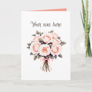 Tarjeta Ramo de flores rosas elegante personalizable