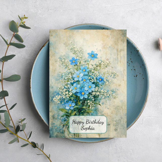 Tarjeta Ramo de flores silvestres azules (Subido por el creador)