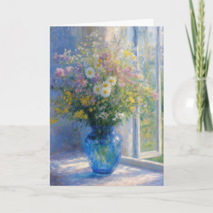 Tarjeta Ramo de flores silvestres de simpatía Monet en jar