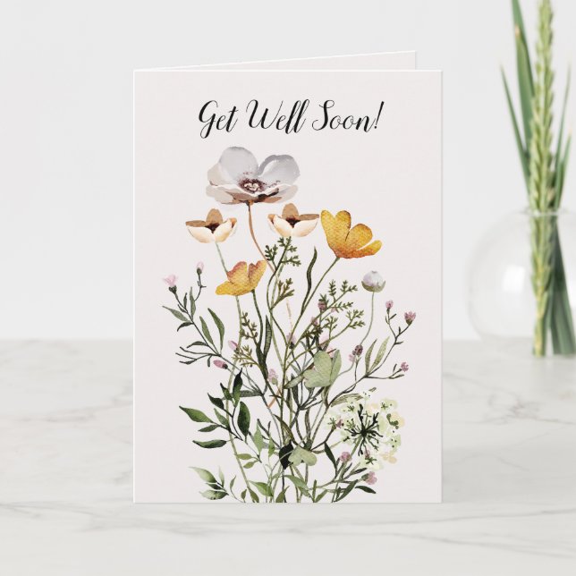 Tarjeta Ramo de flores silvestres secas personalizado para (Anverso)