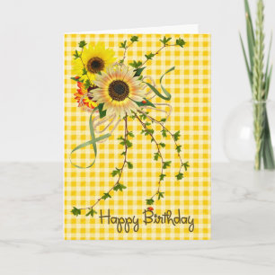 Tarjeta ramo de girasol para cumpleaños