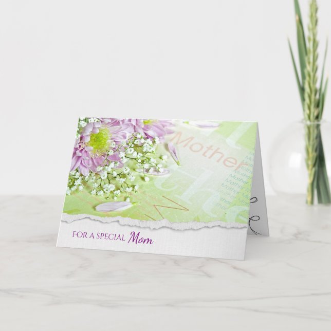 Tarjeta ramo de margarita para el cumpleaños de mamá (Anverso)