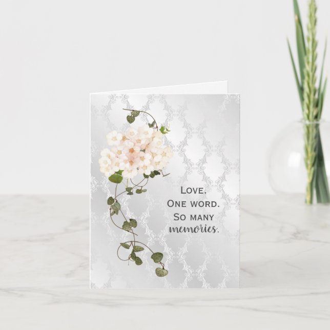 Tarjeta Ramo de novia de Hortensia para Aniversario (Anverso)
