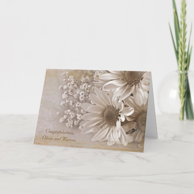 Tarjeta Ramo de novia de margaritas (Anverso)