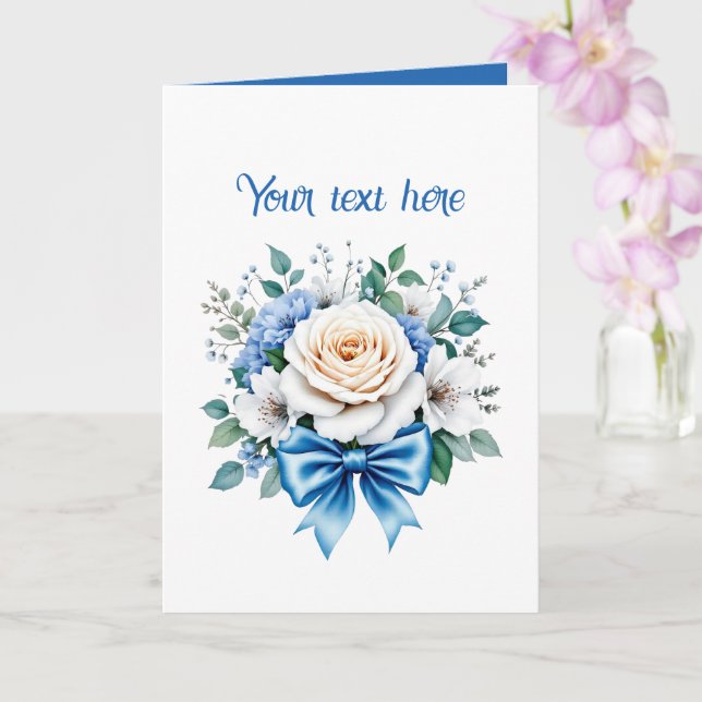 Tarjeta Ramo de novia lindo personalizable  (Orquídea)