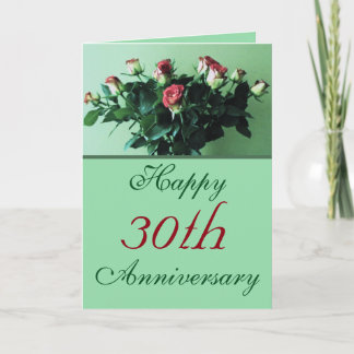 Tarjeta Ramo de rosas del 30 aniversario hermosa foto
