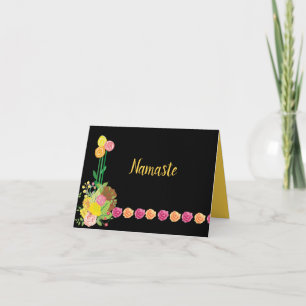 Tarjeta Ramo de rosas florales Namaste Quote Gracias