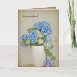Tarjeta ramo del cordón del hydrangea y de la reina Anne