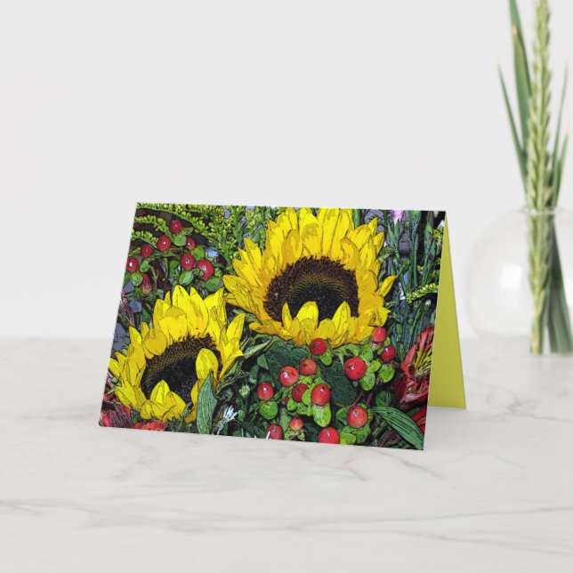 Tarjeta ¡Ramo del girasol! (Anverso)