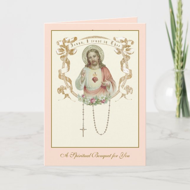 Tarjeta Ramo Espiritual Católico Oraciones Religiosas (Anverso)
