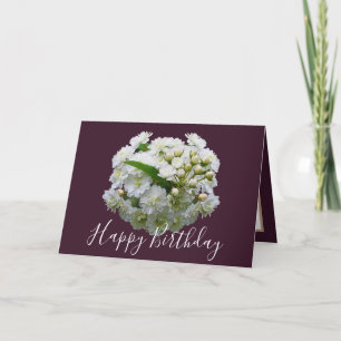 Tarjeta Ramo Floral Chic Espirea Blanca Cumpleaños