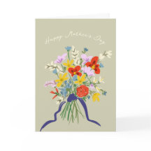 Ramo floral de acuarela del Día de la Madre feliz