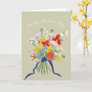 Tarjeta Ramo floral de acuarela del Día de la Madre feliz