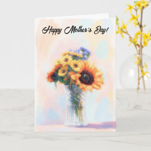 Tarjeta Ramo Floral de Girasoles Flores Día de la Madre