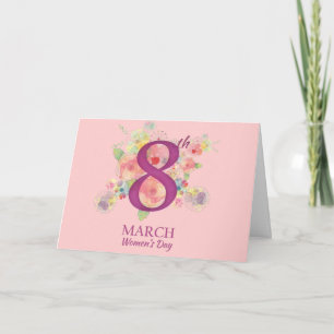 Tarjeta Ramo floral el día de la mujer internacional del 8