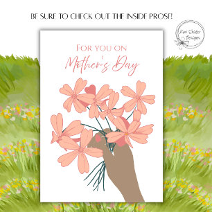 Tarjeta Ramo floral rosa de flores silvestres para el día 