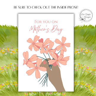 Tarjeta Ramo floral rosa de flores silvestres para el día