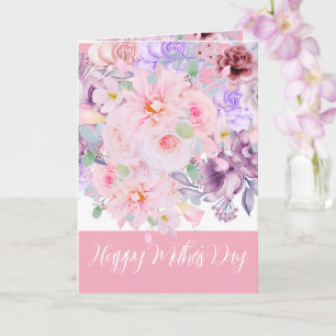 Tarjeta Ramo floral vibrante de acuarela para el día de la