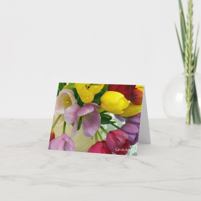 Tarjeta "Ramo pintado de los tulipanes " (Anverso)