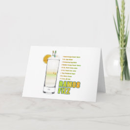 Tarjeta Ramos Gin Fizz Cocktail Recipe Art