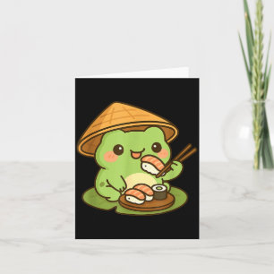 Tarjeta Rana Adorable Comiendo Sushi Anime Japonés Hombres
