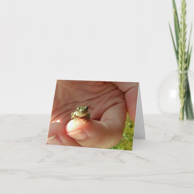 Tarjeta Rana amigable en un dedo Notecard (Anverso)