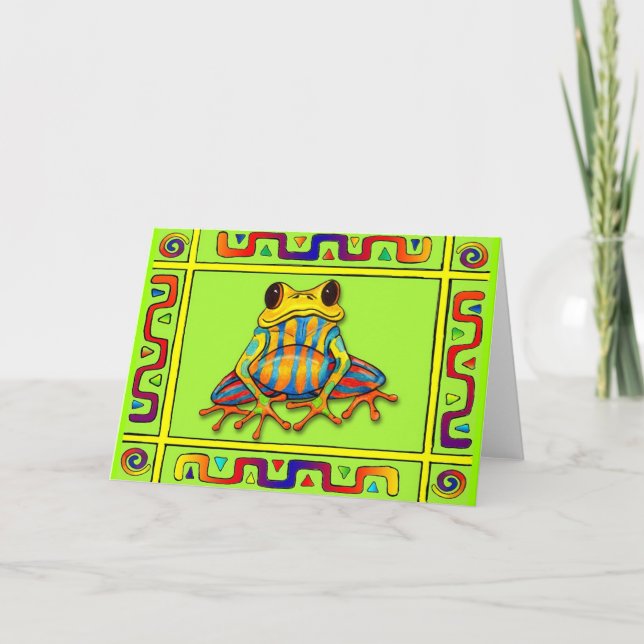 Tarjeta Rana arbórea rayada (Anverso)