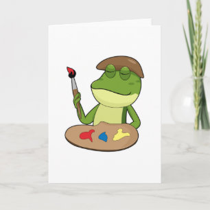 Tarjeta Rana como pintor con pincel y pintura