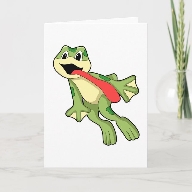 Tarjeta Rana con la lengua fuera (Anverso)