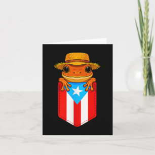 Tarjeta Rana Coqui Jibaro Bandera de Puerto Rico Boricua C