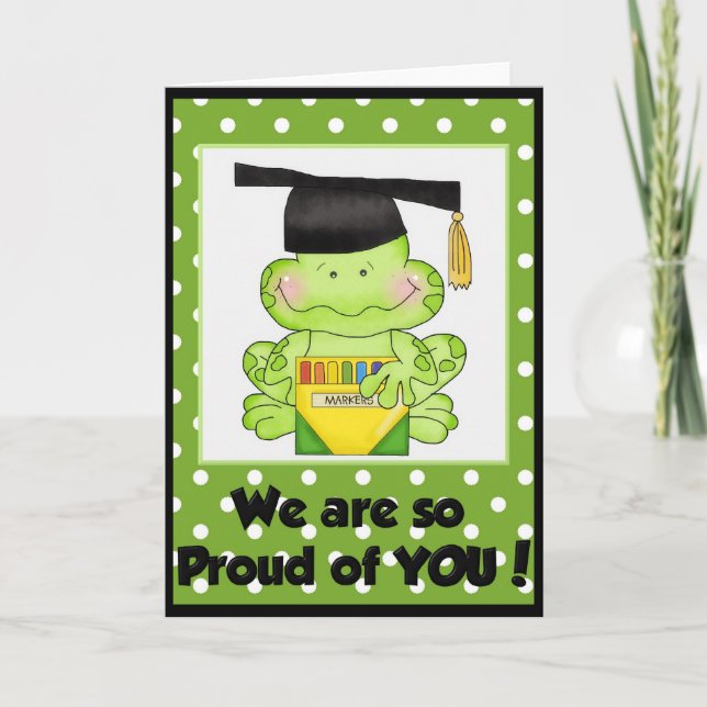 Tarjeta Rana de graduación Estamos orgullosos de que recib (Anverso)