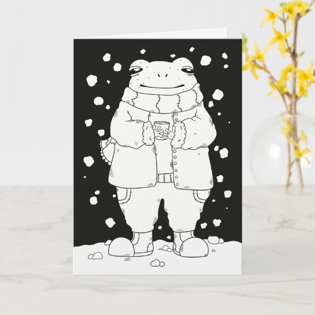 Tarjeta Rana de Navidad (flor amarilla)
