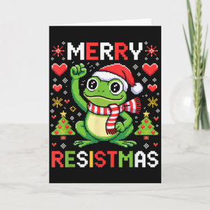 Tarjeta Rana divertida de Navidad política Feliz Resistmas