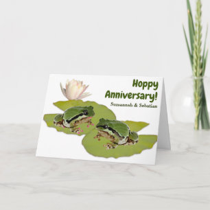 Tarjeta Rana divertida pareja de aniversario en fotos de h