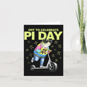Tarjeta Rana divertida scooter apagada para celebrar día h