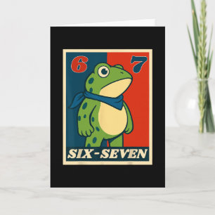 Tarjeta Rana divertida seis siete 6 7 Meme argot de Gen Al