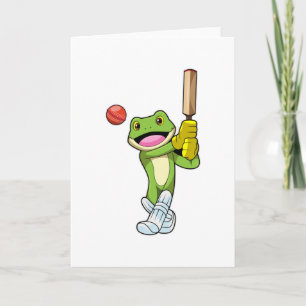 Tarjeta Rana en cricket con bate de cricket