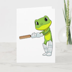 Tarjeta Rana en Cricket con bate de cricket