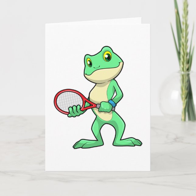 Tarjeta Rana en tenis con raqueta de tenis (Anverso)