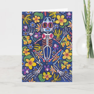 Tarjeta Rana entre flores