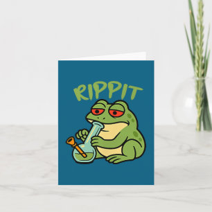 Tarjeta Rana fumadora de marihuana divertida Rippit