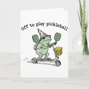 Tarjeta Rana Maga Sostén Racket Scooter Viaja Para Jugar P