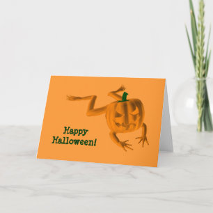 Tarjeta Rana naranja Halloween